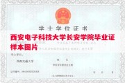 西安电子科技大学长安学院毕业证样本图片