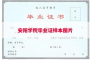 安阳学院毕业证样本图片