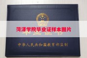 菏泽学院毕业证样本图片