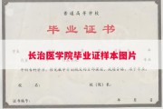 长治医学院毕业证样本图片