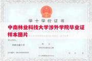 中南林业科技大学涉外学院毕业证样本图片