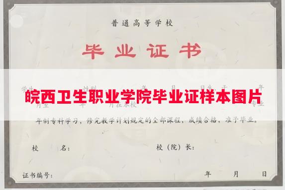 皖西卫生职业学院毕业证样本图片