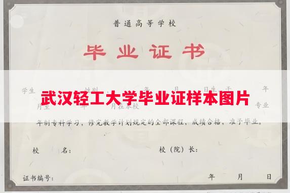 武汉轻工大学毕业证样本图片