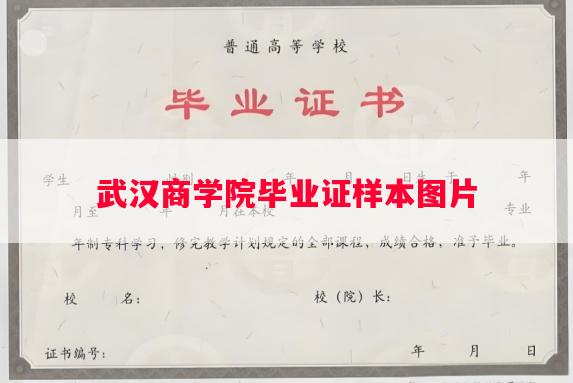 武汉商学院毕业证样本图片