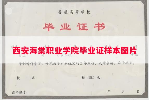 西安海棠职业学院毕业证样本图片