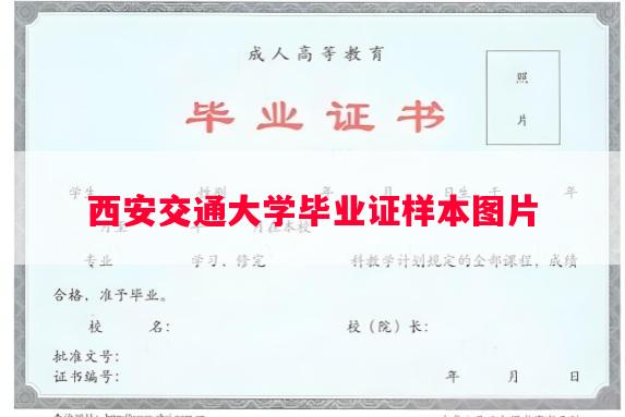 西安交通大学毕业证样本图片