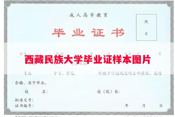 西藏民族大学毕业证样本图片