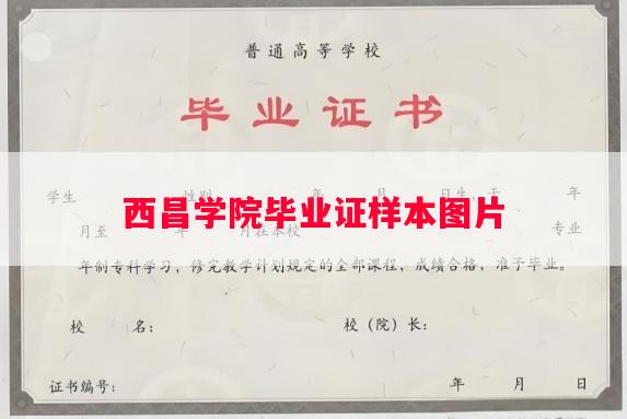 西昌学院毕业证样本图片