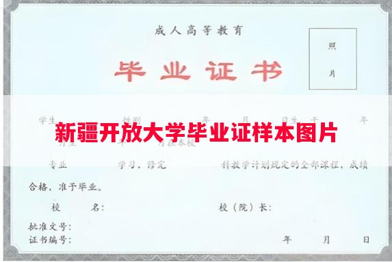 新疆开放大学毕业证样本图片