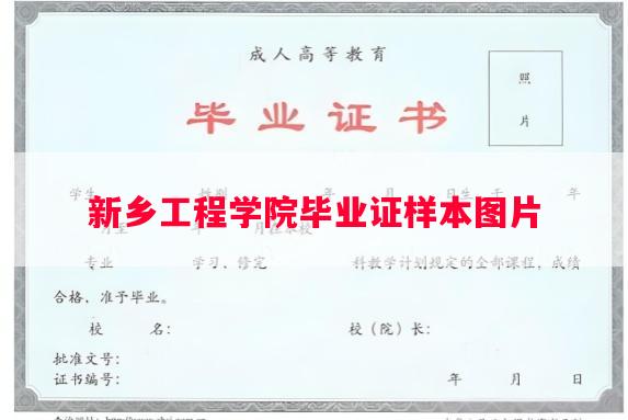 新乡工程学院毕业证样本图片