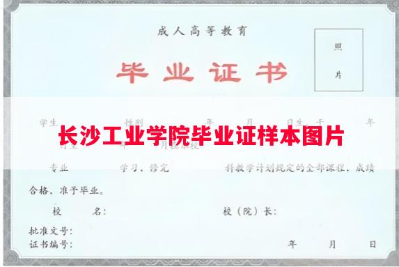 长沙工业学院毕业证样本图片