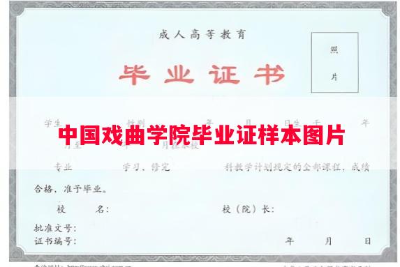 中国戏曲学院毕业证样本图片