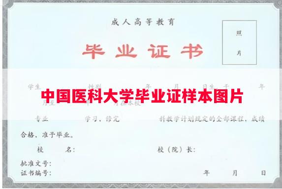中国医科大学毕业证样本图片