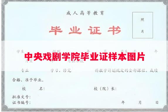 中央戏剧学院毕业证样本图片