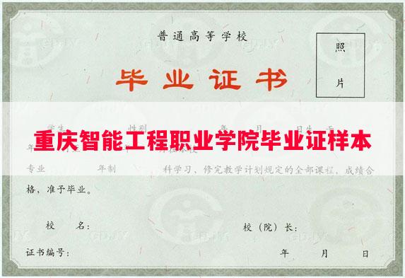 重庆智能工程职业学院毕业证样本