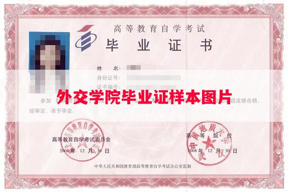 外交学院毕业证样本图片