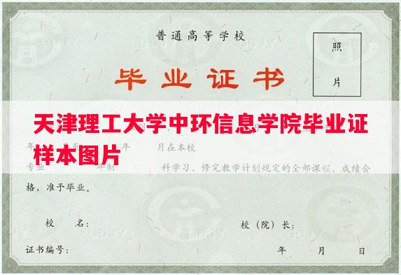 天津理工大学中环信息学院毕业证样本图片