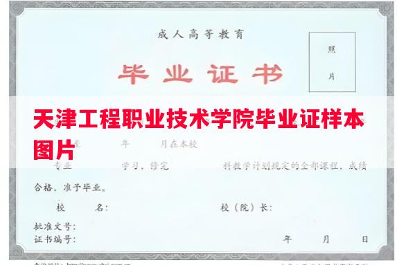 天津工程职业技术学院毕业证样本图片