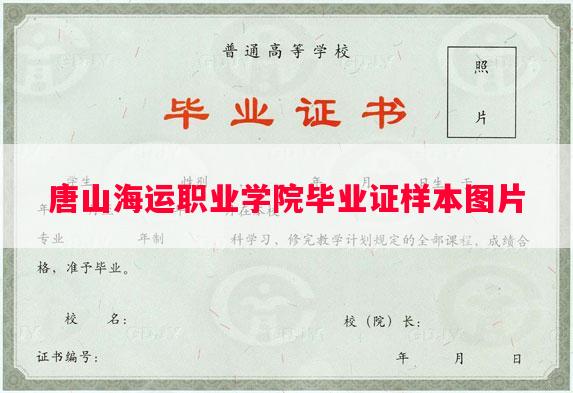 唐山海运职业学院毕业证样本图片