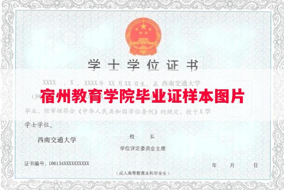 宿州教育学院毕业证样本图片