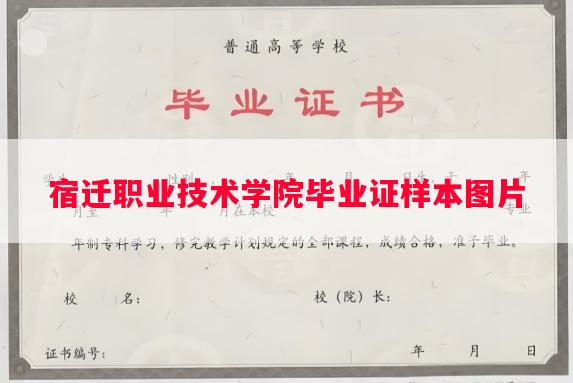 宿迁职业技术学院毕业证样本图片