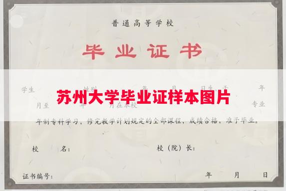 苏州大学毕业证样本图片