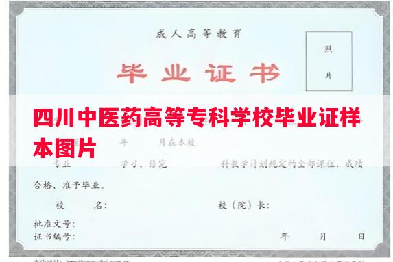 四川中医药高等专科学校毕业证样本图片