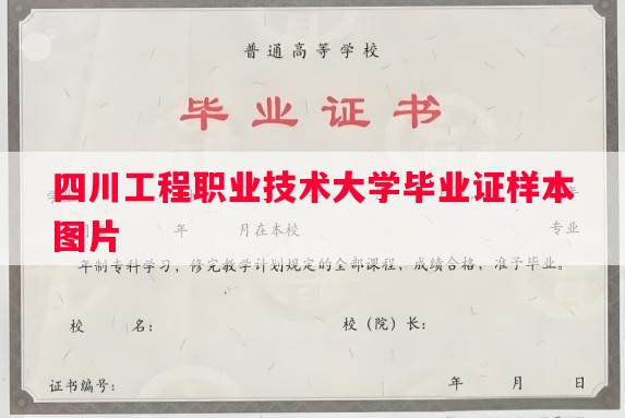 四川工程职业技术大学毕业证样本图片