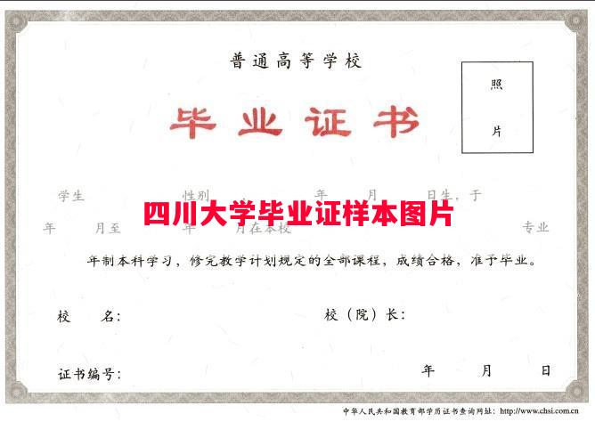 四川大学毕业证样本图片