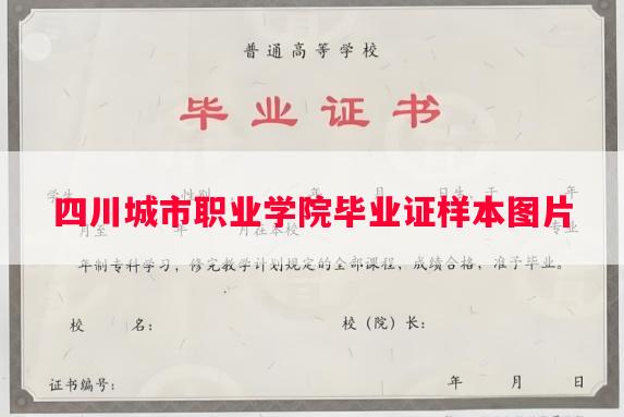 四川城市职业学院毕业证样本图片