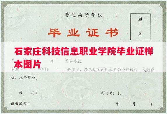 石家庄科技信息职业学院毕业证样本图片