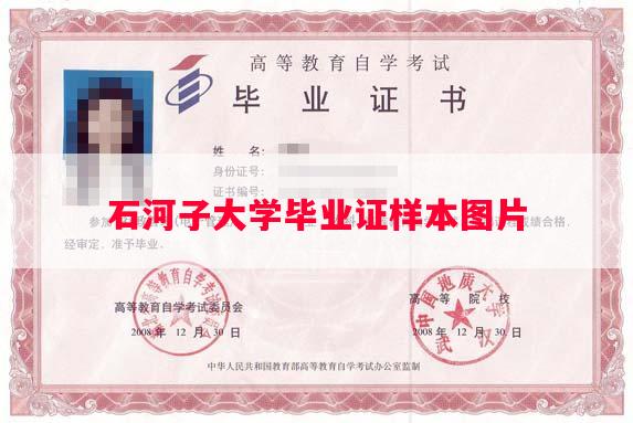 石河子大学毕业证样本图片