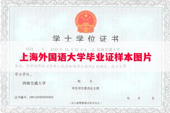 上海外国语大学毕业证样本图片