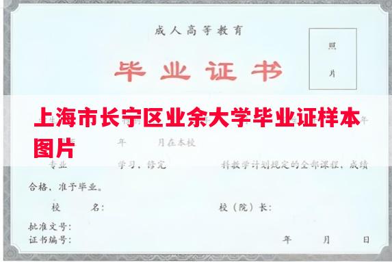 上海市长宁区业余大学毕业证样本图片