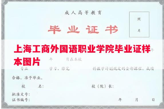 上海工商外国语职业学院毕业证样本图片