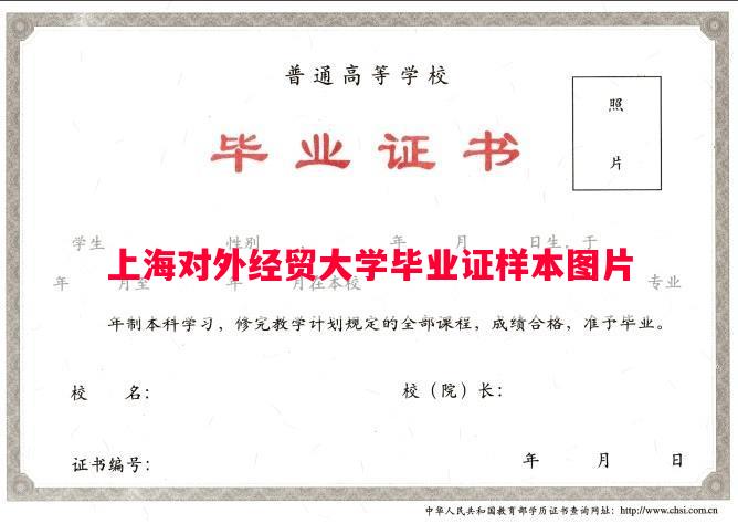 上海对外经贸大学毕业证样本图片