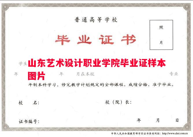 山东艺术设计职业学院毕业证样本图片