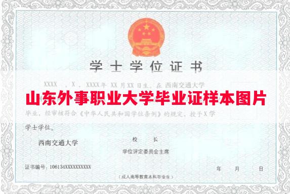 山东外事职业大学毕业证样本图片