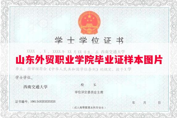 山东外贸职业学院毕业证样本图片
