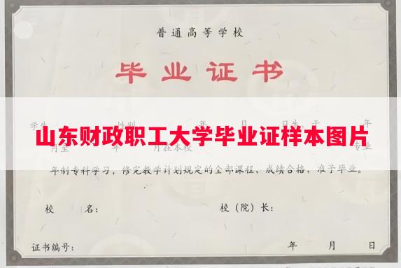 山东财政职工大学毕业证样本图片