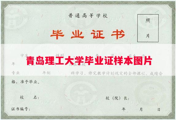 青岛理工大学毕业证样本图片