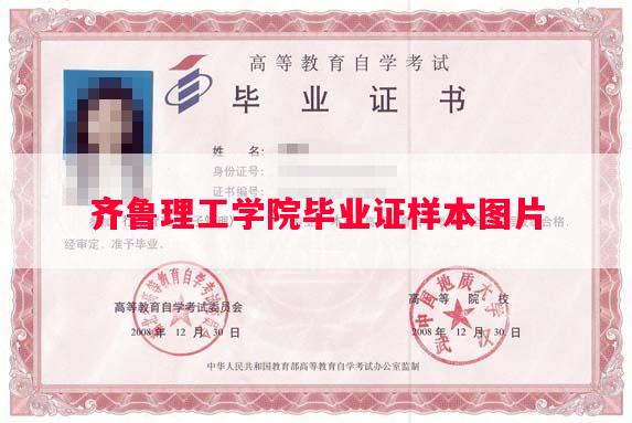 齐鲁理工学院毕业证样本图片