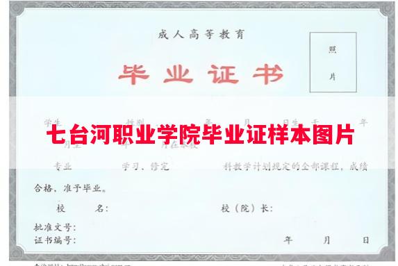七台河职业学院毕业证样本图片