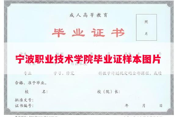 宁波职业技术学院毕业证样本图片