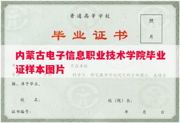 内蒙古电子信息职业技术学院毕业证样本图片