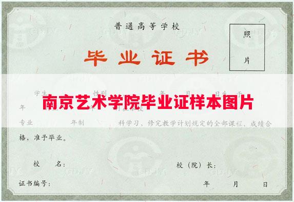 南京艺术学院毕业证样本图片