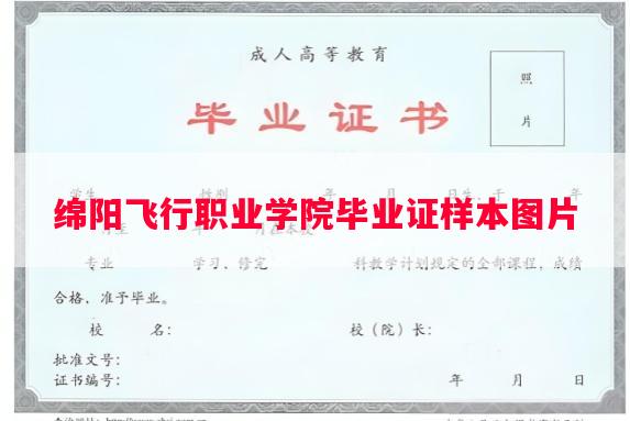绵阳飞行职业学院毕业证样本图片