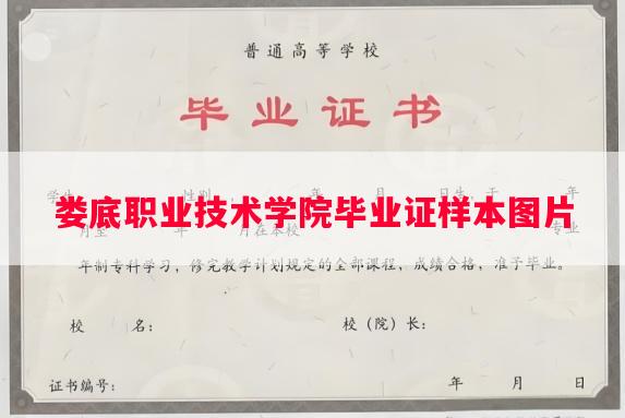 娄底职业技术学院毕业证样本图片