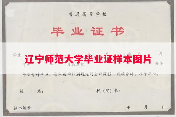 辽宁师范大学毕业证样本图片