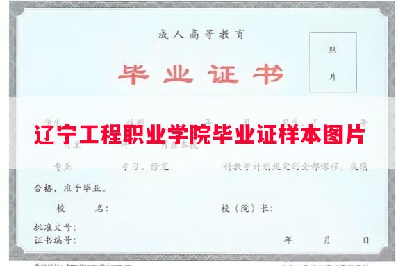 辽宁工程职业学院毕业证样本图片
